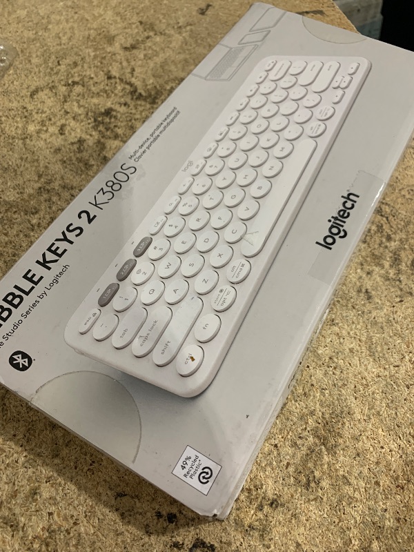 Photo 1 of Logitech Pebble Keys 2 K380s, Multi-Device Bluetooth Wireless Keyboard with Customizable Shortcuts, Slim and Portable, Easy-Switch for Windows, macOS, iPadOS, Android, Chrome OS - Tonal White