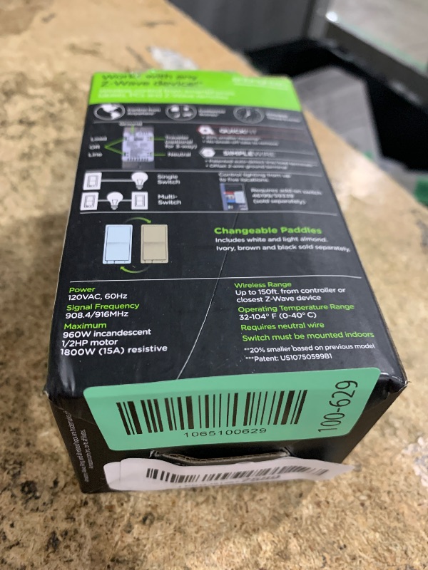 Photo 1 of Enbrighten Z-Wave In-Wall Smart Light Switch with QuickFit and SimpleWire, Works with Google Assistant, Alexa, & SmartThings, Z-Wave Hub Required, Smart Home, 700 Series, 58433