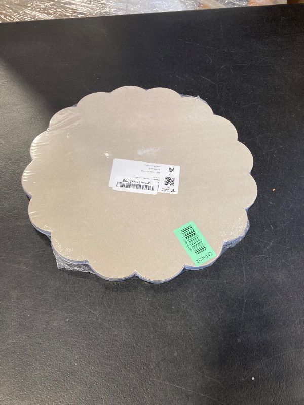 Photo 1 of 60 Pcs Navy Blue Paper Placemats, 13.5 Inch Graduation Scalloped Placemat Disposable Table Place Mats Decorative Paper for Birthday Wedding Banquet Graduation Celebration Party