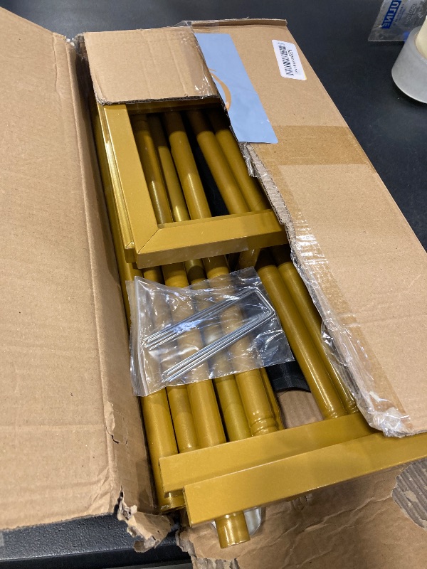 Photo 1 of 8.2FT x 8FT Backdrop Stand Heavy Duty with Base, Gold Portable Adjustable Pipe and Drape Backdrop Stand Kit, Over The Table Rod Stand with Clamps, Square Metal Arch Party Frame for Birthday Decor