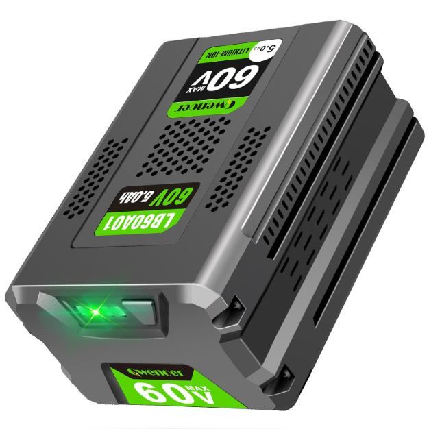 Photo 1 of 5.0Ah Replacement for Greenworks 60v Battery, for Greenworks Pro 60V Battery LB60A02 LB60A03 LB602 LB6025 Compatible with Green Works 60V Cordless Power Tool