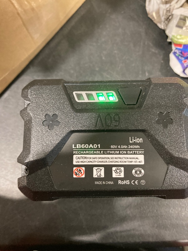 Photo 1 of 5.0Ah Replacement for Greenworks 60v Battery, for Greenworks Pro 60V Battery LB60A02 LB60A03 LB602 LB6025 Compatible with Green Works 60V Cordless Power Tool
