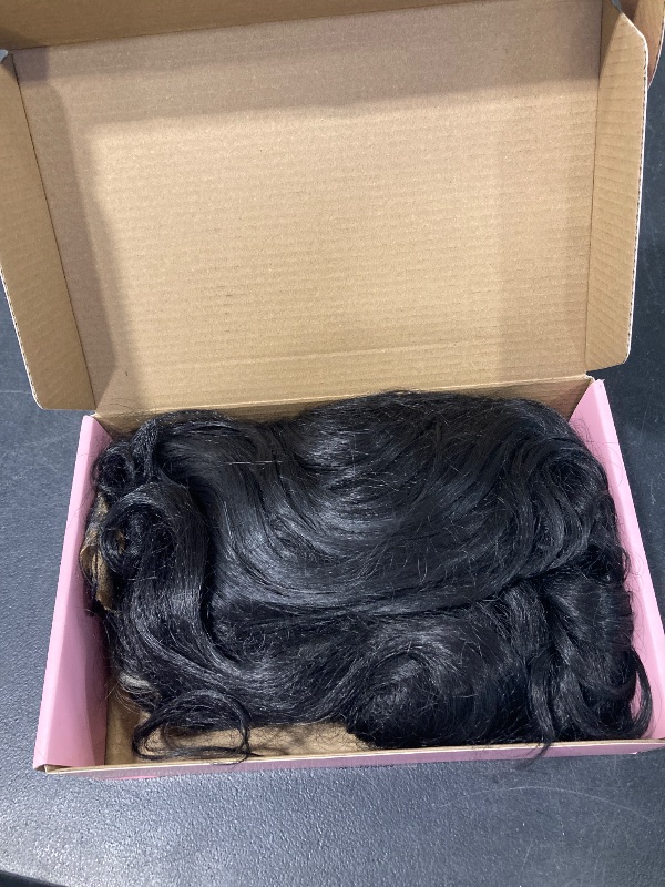 Photo 1 of FABÉLLE 30 Inch Lace Front Wig Body Wave Wig Pre-Plucked with Baby Hair Natural Color Glueless Wig for Women Curly Wave Synthetic Lace Front Wig BLACKISH