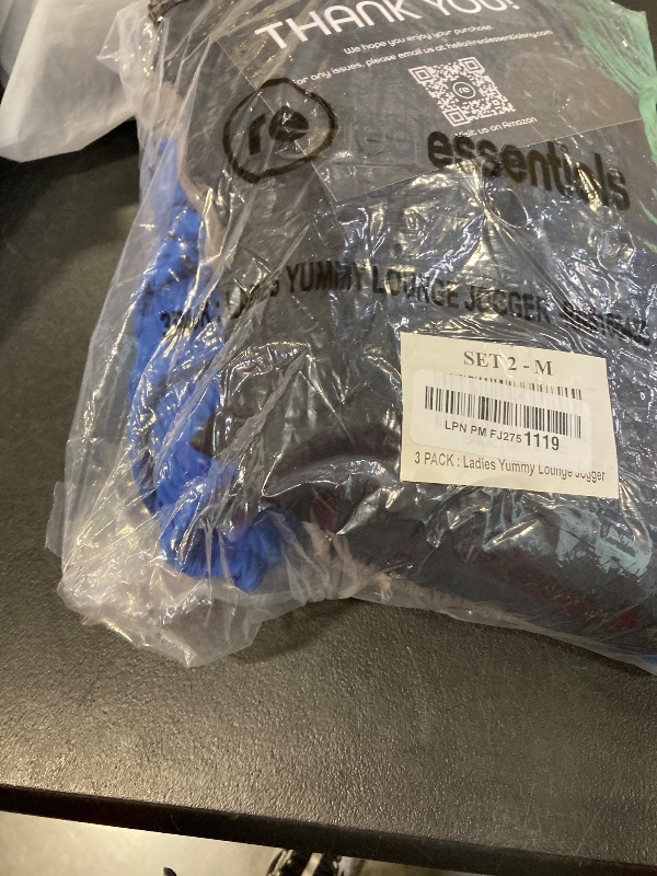 Photo 1 of Real Essentials 3 Pack: Women's Ultra-Soft Lounge Joggers Sweatpants Athletic Yoga Pants with Pockets, Set 2, M, Pack of 3