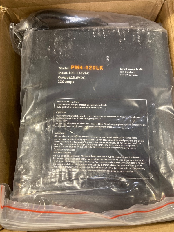 Photo 1 of 120A RV Power Converter with Built-in 4 Stage Smart Battery Charger with Reverse Polarity, Overload and Thermal Protection, Replacement for PM4 Power Converter 120A 120 VAC to 12 VDC 120 Amp