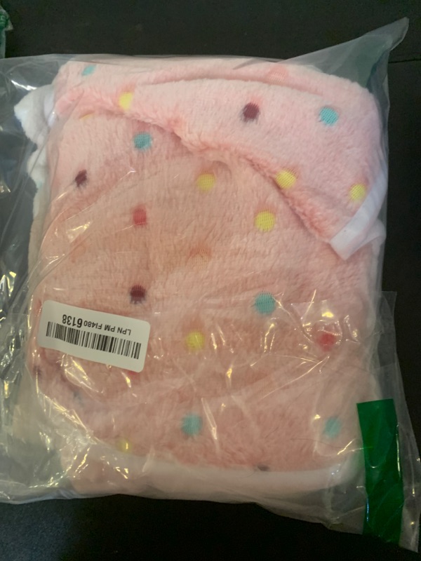 Photo 1 of 1 Pack 3 Blankets Super Soft Cute Dot Pattern Pet Blanket Flannel Throw for Dog Puppy Cat Beige/Brown/Pink Small