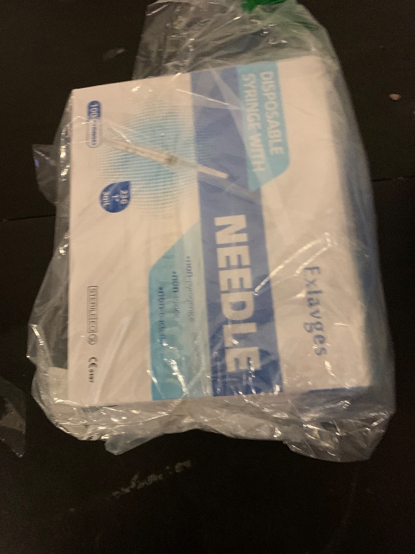 Photo 1 of 100 Pack Disposable 3ml/cc Lab Syringes with 23Ga 1 Inch Needle Luer Lock, Individually Sealed Packed