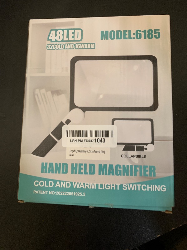 Photo 1 of [Upgraded] 5X Magnifying Glass with Light, 48 LED Handheld Full Page Magnifier for Reading, Seniors, Low Vision, Foldable, Battery Powered, Great Gift for Parents & Elderly