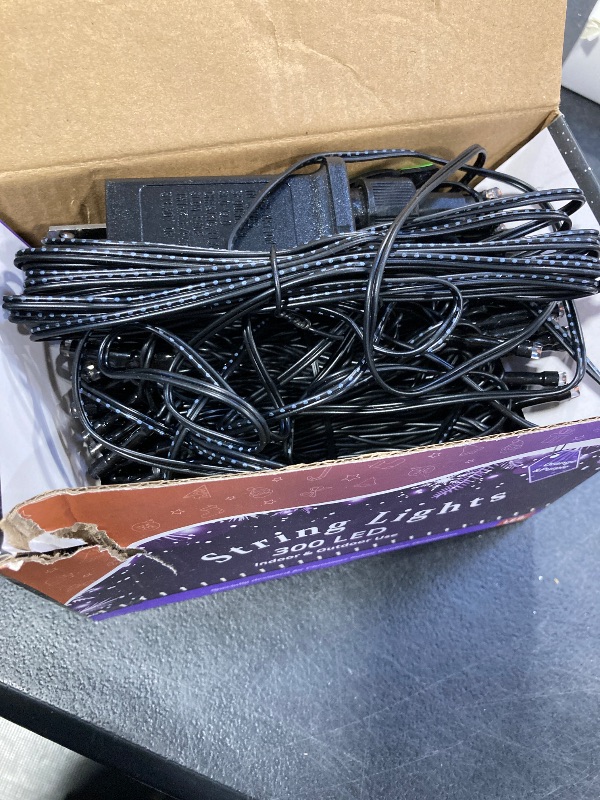 Photo 1 of 300 LED Halloween String Lights, 98.5FT with 8 Modes, Waterproof, Plug in for Indoor/Outdoor Party Decorations (Purple & Orange)