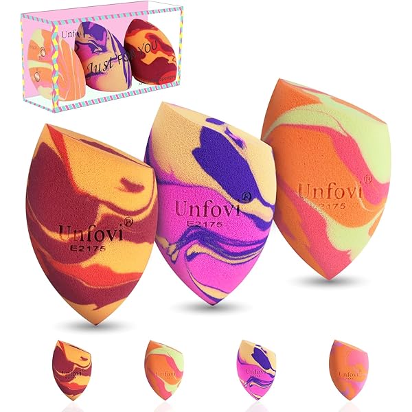 Photo 1 of 3 Pack Makeup Sponges Set, Sponge for Foundation & Concealer, Latex-Free Reusable Beauty Face Blender, Soft Makeup Blenders for Liquid, Cream, Powder Wet/Dry Application (Multi Color)