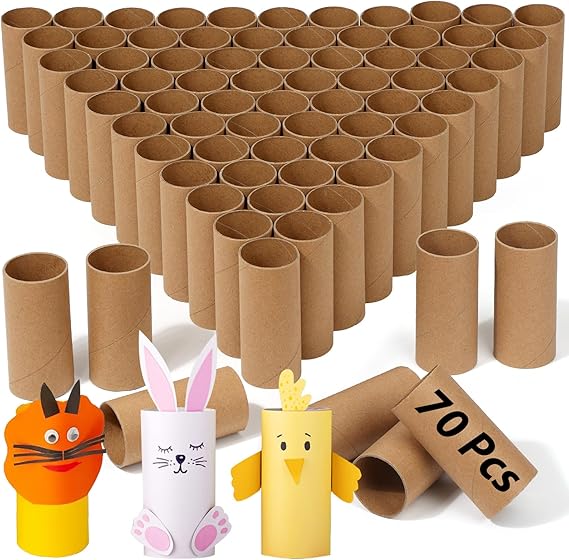 Photo 1 of 70 Pieces Cardboard Tubes for Crafts, Brown Kraft Toilet Paper Rolls for Crafts - 1.5 x 3.2 Inches Strong and Pressure-Resistant Tubes 