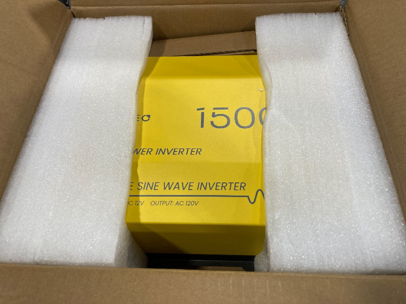 Photo 1 of 1500W Pure Sine Wave Inverter - 12V DC to 120V AC Converter for Home, RV, Truck, Off-Grid Solar Power Inverter Built-in 3.1A USB, Type-C Port, AC Hardwire Output Port, Remote Control with LCD Screen