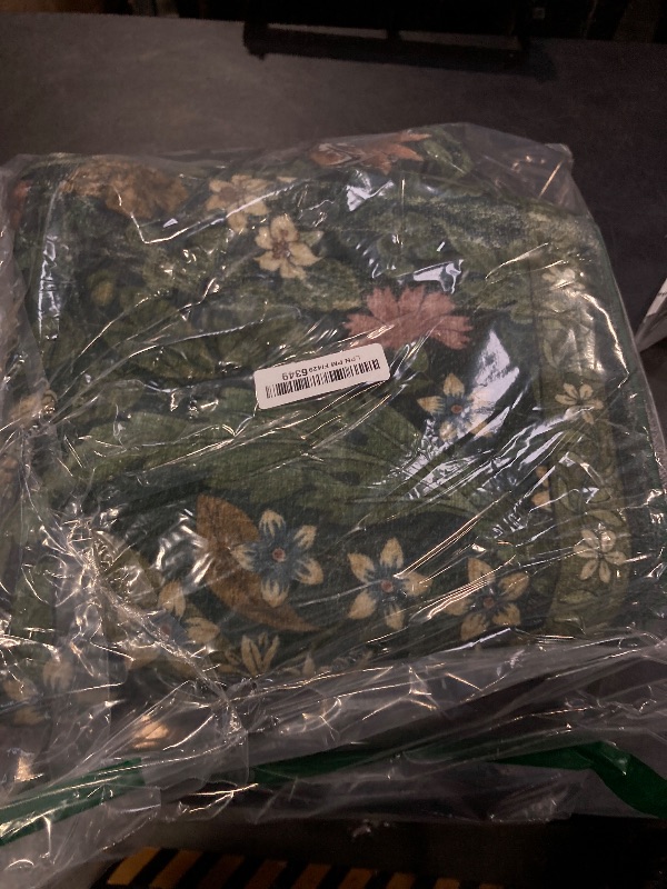 Photo 1 of 4x6 Dark Green Floral Boho Area Rug,Low-Pile Stain Resistant Non-Slip Machine Washable Carpet for Living Room,Bedroom, Kitchen,Entryway,Dining Room, Nursery