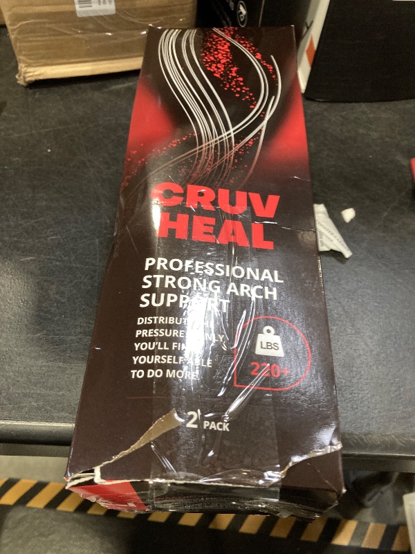 Photo 1 of 2 Pairs of 220+ lbs Plantar Fasciitis Insoles Men Women - Heavy Duty High Arch Support - Orthotic Shoe Inserts - Work Boot Shoe Insole (Black, L)