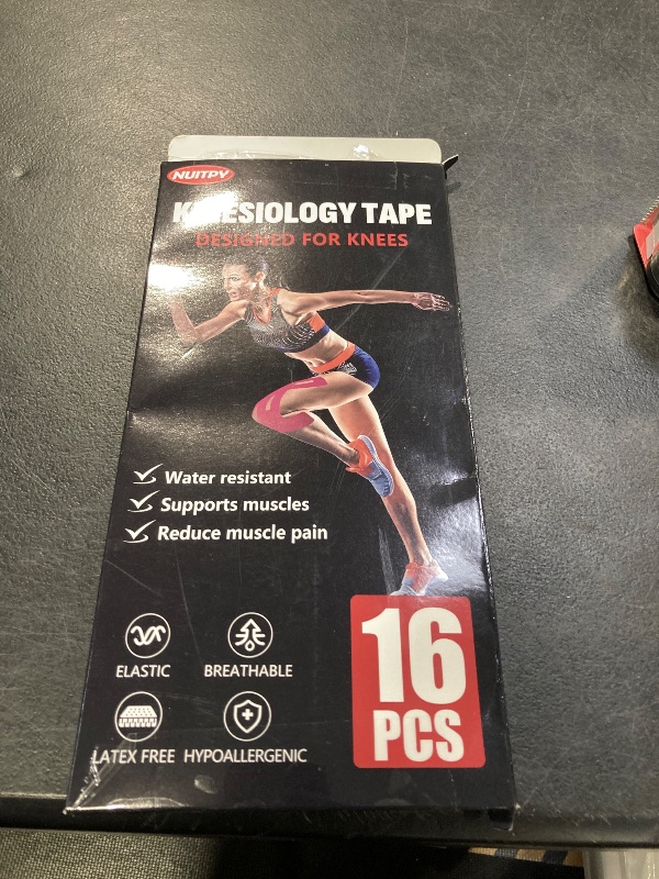 Photo 1 of 16 PCS Kinesiology Tape for Knees, Knee Support Tape, Precut Knee Tape for Knee Stability, Athletic Tape, Kinetic Tape for Knee - Skin Color