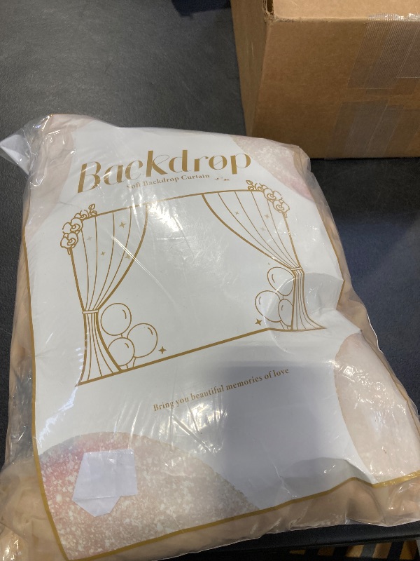 Photo 1 of 30x10ft Champagne Tulle Backdrop Curtain with Lights String for Parites, Sheer Photo Backdrop Curtains with Lights for Wedding Backdrop Ceremony Reception Bridal Shower Baby Shower Birthday Party