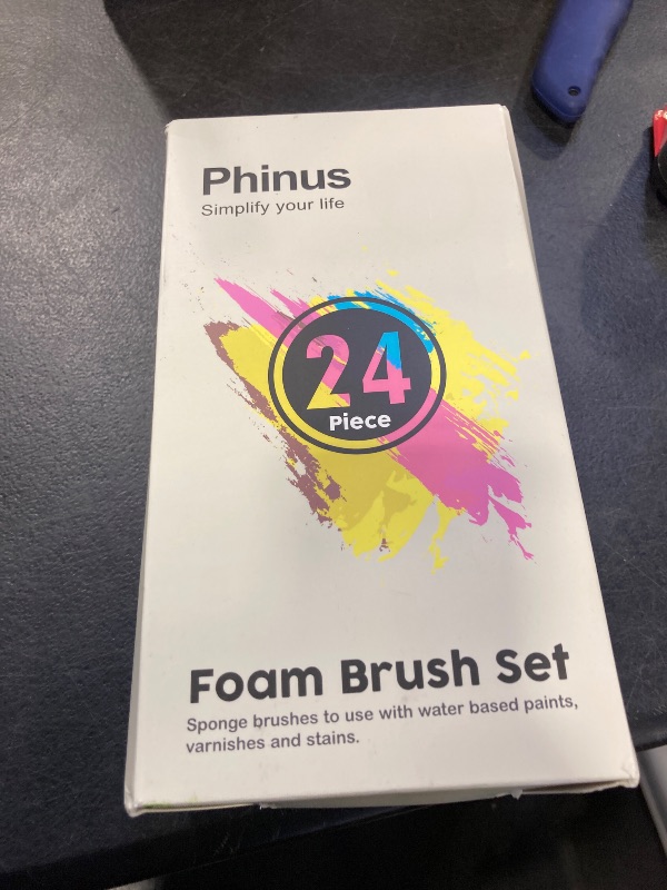 Photo 1 of 24 Pcs Foam Paint Brushes, Wood Handle Sponge Brushes for Painting, Staining, Varnishes, and DIY Craft Projects (1'', 2'' and 3'')