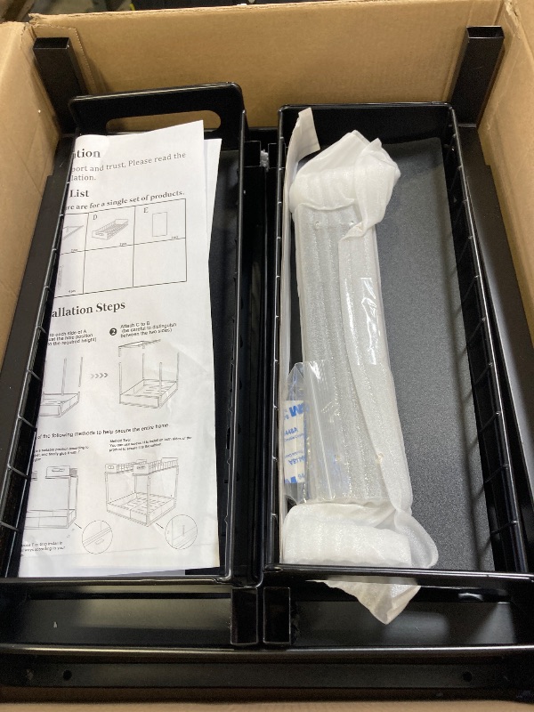 Photo 1 of 1 Pack Expandable Under Sink Organizers And Storage With Upgrade Ball-Bearing Slide Tracks,2-Tier Pull Out Under Cabinet Organizer Height Adjustable, Slide Out Under Sink Drawers-Black(Patent Pending)