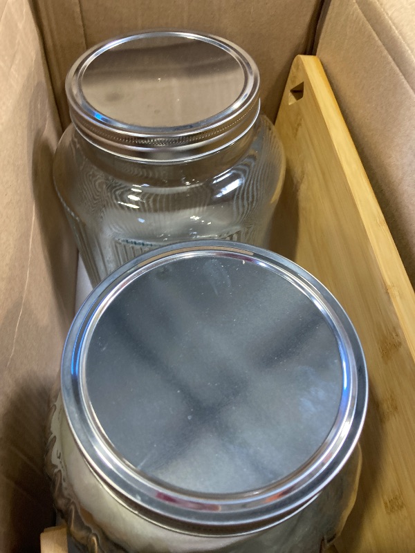 Photo 1 of 2 PCS Glass Drink Dispenser Set 1.5 Gallon With Stand, Spigot, Large Water Drink Dispensers for Parties for Lemonade, Juice, and Wedding, Bars