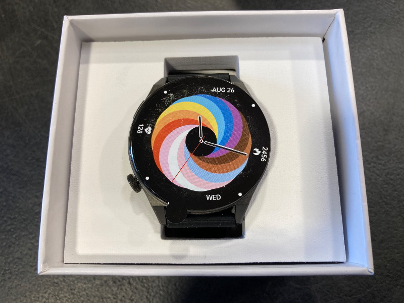 Photo 1 of AI Translator Watch, Language Translator Device, Heart Rate & Sleep Monitor, AMOLED Display, Titanium Alloy Waterproof, Multi-Sport Modes, Black