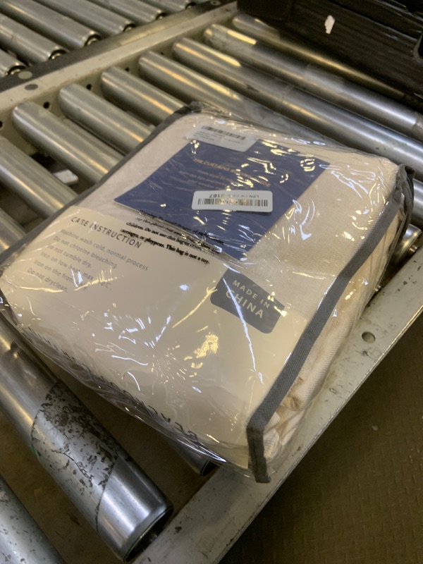 Photo 1 of 100% Blackout Shield Linen Blackout Curtains for Bedroom 96 Inches Long, Back Tab/Rod Pocket Living Room Drapes, Thermal Insulated Blackout Curtains 2 Panels Set, 50" W x 96" L,Cream