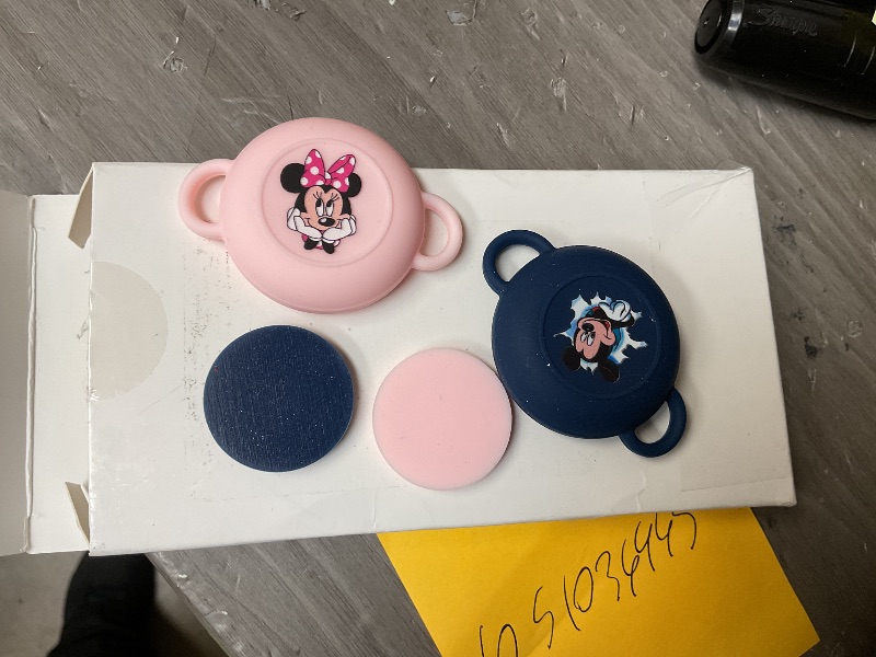 Photo 1 of [2 Pack] Kids Shoelaces & Straps Holder Only Compatible for Airtag Protective Case, Cartoon Funny Silicone Case for Children Shoes Shoestring, Waterproof Hidden Accessories?Dark Blue+Pink?