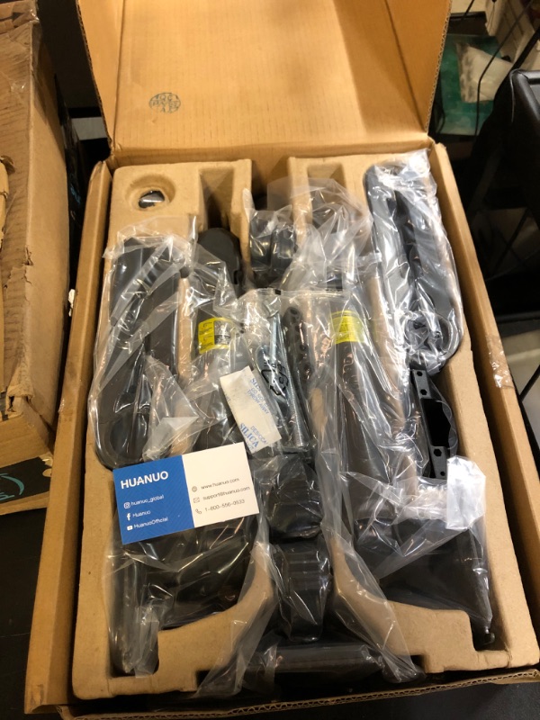 Photo 1 of HUANUO 17-32 Inch Dual Monitor Stand, Gas Spring Dual Monitor Mount, Monitor Stand 2 Monitors, Ergonomic Adjustable Tilt/Swivel/Rotate, Weight Max 19.8 lbs, VESA 75/100mm