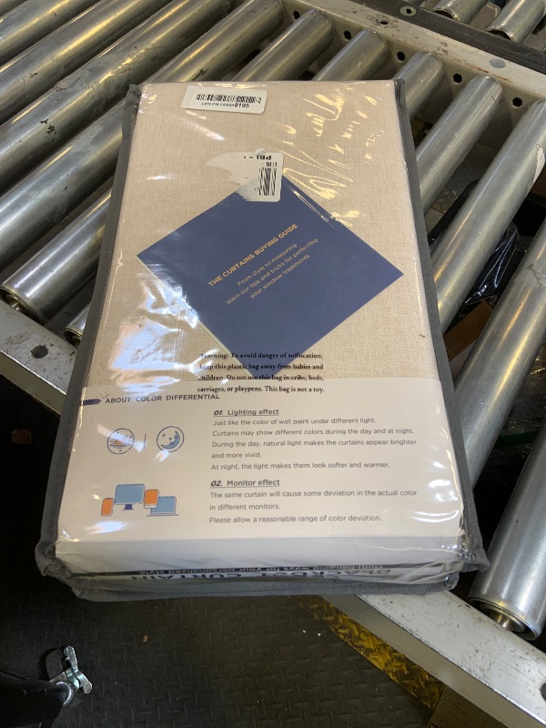 Photo 1 of 100% Blackout Shield Linen Blackout Curtains for Bedroom 120 Inches Long, Back Tab/Rod Pocket Living Room Drapes, Thermal Insulated Blackout Curtains 2 Panels Set, 50" W x 120" L,Cream