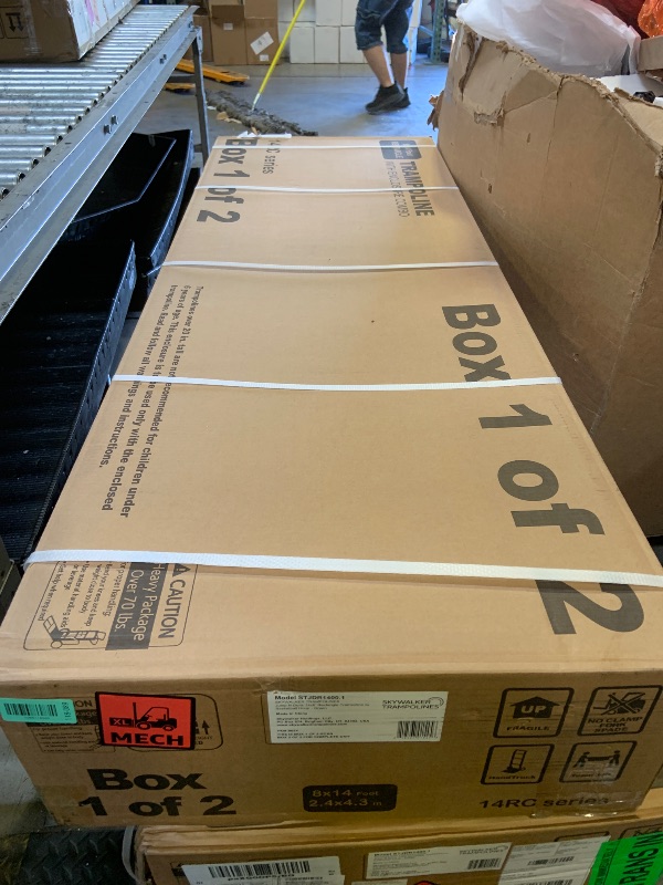 Photo 1 of *NO RETURNS* SELLING FOR PARTS ONLY --------------------MISSING PIECES----------------SKYWALKER TRAMPOLINES Jump N' Dunk 14 FT, Rectangle Outdoor Trampoline for Kids with Enclosure Net, Basketball Hoop, ASTM Approval, 800 LBS Weight Capacity