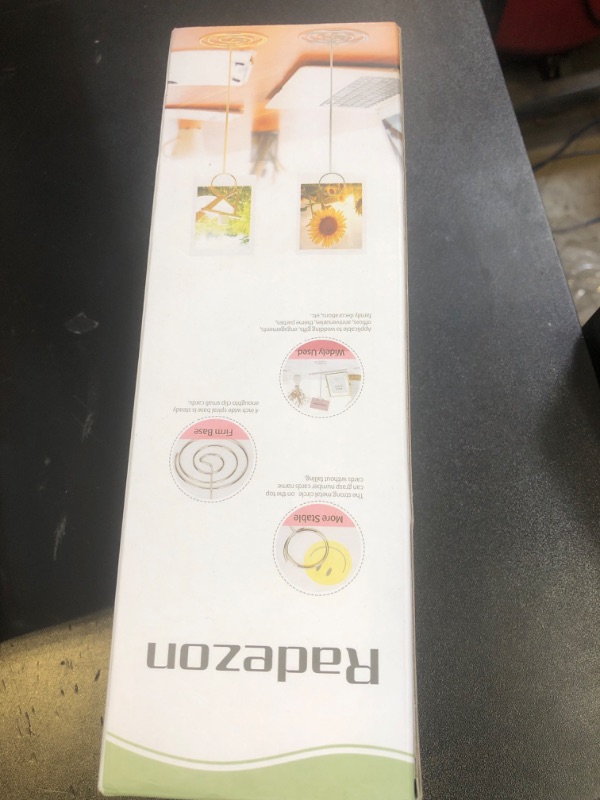 Photo 1 of 10 Pack 8.75 inch Tall Table Number Holders Place Card Holder Table Picture Holder Wire Photo Holder Clips Picture Memo Note Photo Stand (Gold)