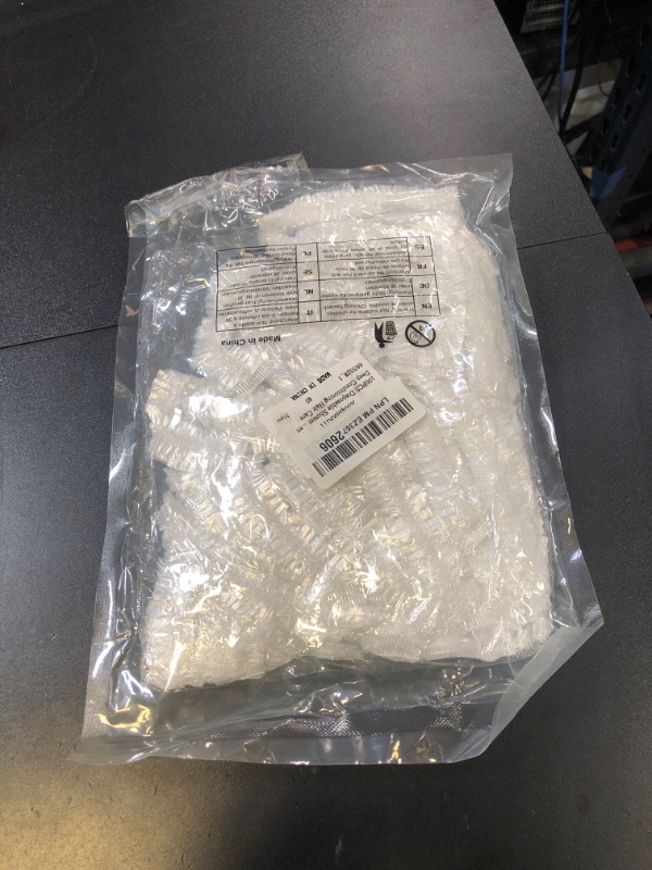 Photo 1 of 100PCS Disposable Shower Caps, Bath Caps Thick Clear Waterproof Plastic Elastic Hair Shower Cap Treatment Hotel Travel Essentials Accessories For Women Deep Conditioning Hair Care