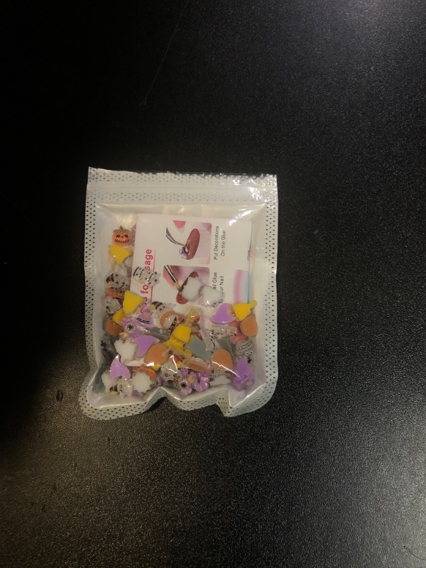 Photo 1 of 100Pcs Halloween Nail Art Charms Multi Shapes Colors 3D Pumpkin Torch Broom Nail Charms Cute Cartoon Bandage Web Ghost Tombstone Hat Nail Art Rhinestones Mini Flatback Nail Supplies for DIY Nails Art