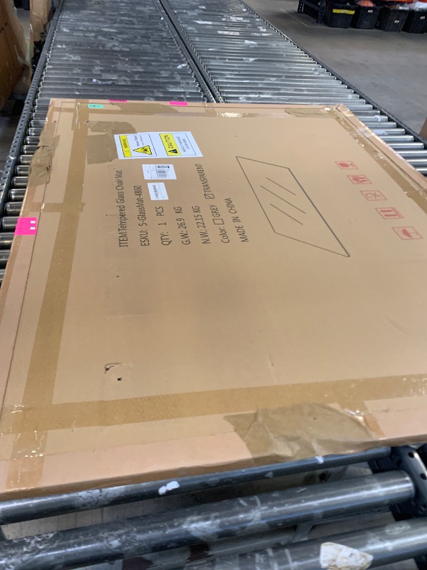 Photo 1 of [Tempered Glass] 48" x 60" Glass Chair Mat, Heavy Duty Hard Tempered Glass Mat with Round Corner and Polished Edge, Transparent Glass Office Chair Mat for Office and Home Hard Floor or Carpeted