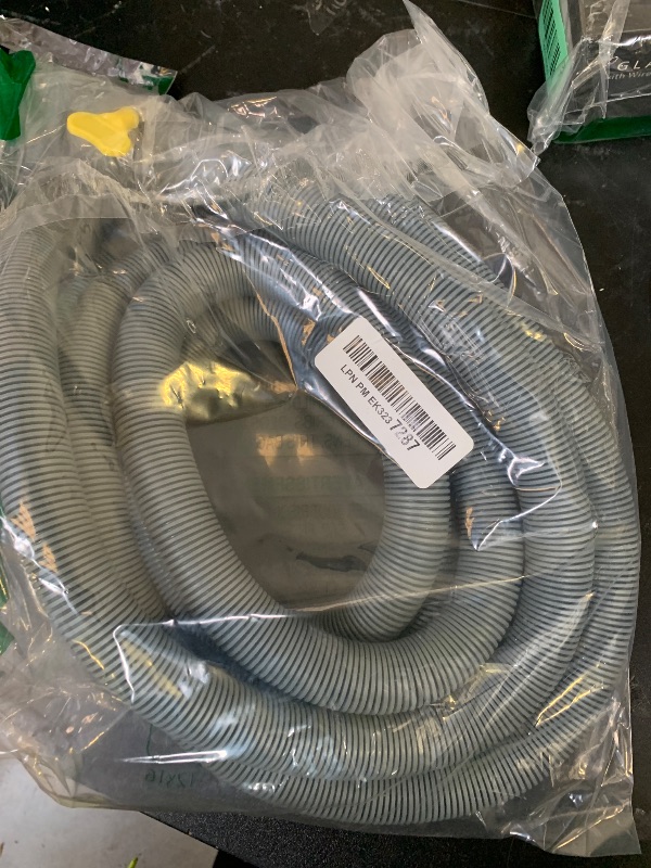 Photo 1 of 10 Feets Universal Washing Machine Drain hose Flexible Dishwasher Drain Extension Corrugated Washer Discharge Hose Kit w/ 1x Extension Adapter, 2x Hose Clamps, 1x U-Bend Holder