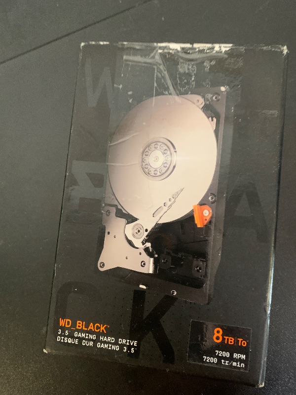 Photo 1 of Western Digital 8TB WD_Black Performance Internal Hard Drive HDD - 7200 RPM, SATA 6 Gb/s, 256 MB Cache, 3.5" - WD8002FZBX