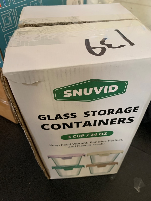 Photo 1 of [UPGRADED LID] 4 Sets 3 Cup Glass Meal Prep Containers with Lids, Food Storage Bowl Jars for Leftover Lunch Meal Oats Salad Soup Fruit Snack Yogurt - Microwave, Oven, Freezer Safe, BPA Free, Airtight