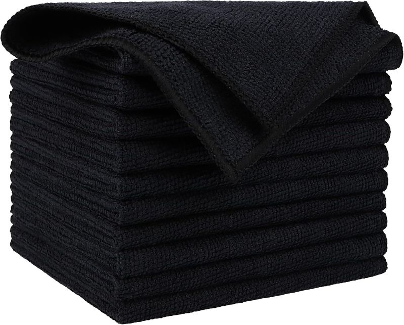 Photo 1 of Microfiber Cleaning Cloth Black 12×12"