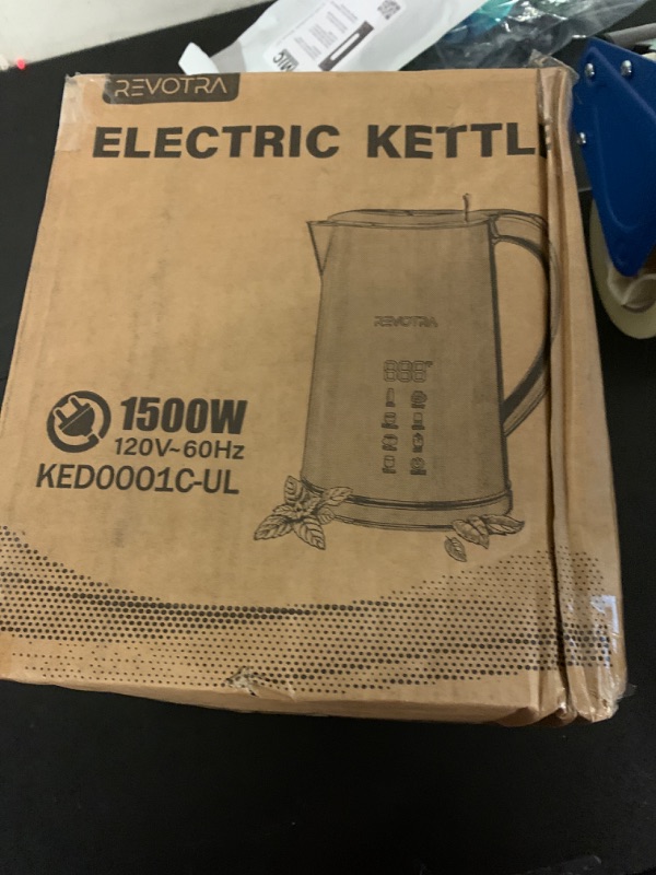 Photo 1 of 1.7L Electric Kettle, Stainless Steel Interior, 1500 Watt, Fast Boiling Water Boiler, LED Display, Temperature Control, Keep Warm, Auto Shut-Off, Boil-Dry Protection, Double Wall Cool Touch, Cordless