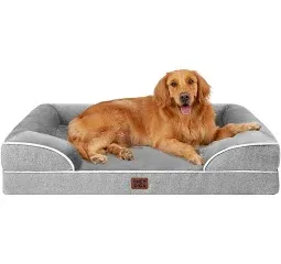 Photo 1 of  Dog Beds for Extra Large Dogs 44x32Inch, Waterproof Memory Foam XL Pet Bed with Sides, Non-Slip and Egg-Crate Foam Big Dog Couch Bed with Washable Removable Cover, Grey
