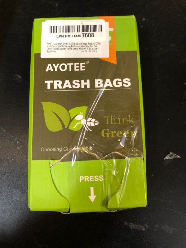 Photo 1 of 1.2 Gallon Small Trash Bags Garbage Bags, AYOTEE Mini Compostable Strong Bathroom Wastebasket Can Liners trash Bags for Home Office Kitchen fit 5L,5 Liter,1 Gal,Green