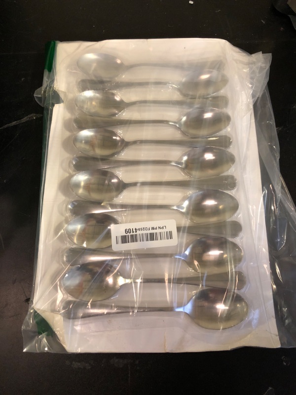 Photo 1 of 12 Pcs Teaspoons Set, Food-Grade Stainless Steel Spoons Silverware, Cutlery Tea Spoons, Durable Dessert Spoons, Metal Spoon for Home, Kitchen or Restaurant, Mirror Polished, Dishwasher Safe 6.7 Inch