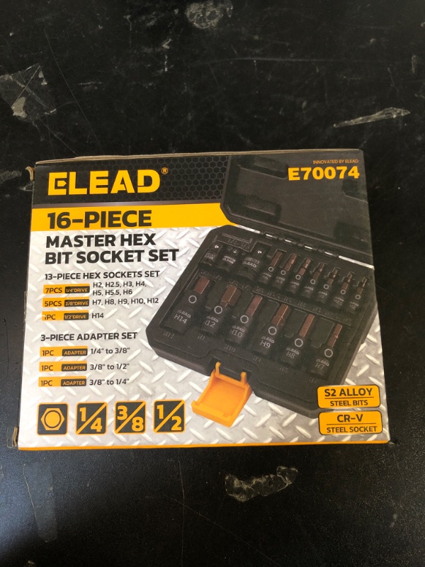 Photo 1 of 16-Piece Metric Hex Bit Socket Set - Premium S2 Steel 2mm-14mm Allen Socket Set with Socket Adapters, 1/4”, 3/8” and 1/2” Drive | Professional Mechanic Garage Tools