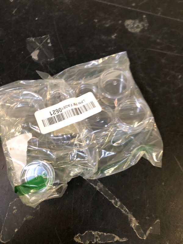 Photo 1 of 10 Pieces Small Travel Containers, 3/5/10/15/20 Gram Size for Creams, Sample With Screw Lids, 12Pcs Labels/2Pcs Mini Spatulas, Plastic Makeup (Black)