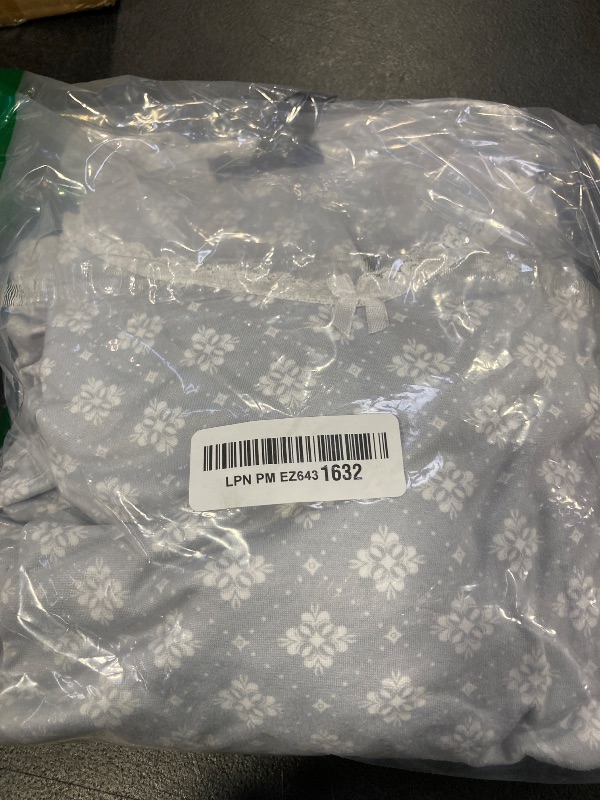 Photo 1 of Aamikast Women's Button Up Pajama Set Long Sleeve Sleepwear Pj Sets (Snowflake Grey XL)