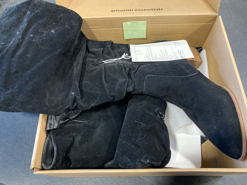 Photo 1 of Amazon Essentials Women's Tall Block Heel Boots, Black, 12 Wide