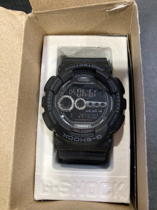 Photo 1 of Casio G-Shock GD100-1B | Men's Tough Digital Watch | 200M Water Resistant | High-Brightness LED | Dual Time & 7-Year Battery