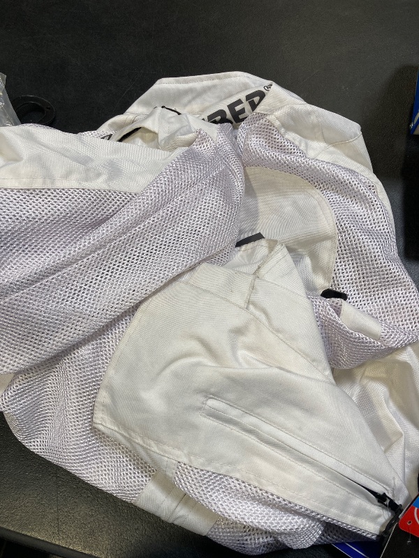 Photo 1 of CUBER HI VIS BREATHABLE MESH MOTORCYCLE JACKET RIDING MENS CE ARMOR BIKER RACING GEAR, DUAL SPORT PROTECTIVE (WHITE-3X-LARGE)