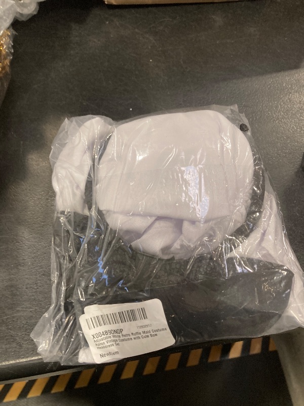 Photo 1 of Adjustable White Retro Ruffle Maid Costume Apron Vintage Costume with Cute Bow Headdress Set