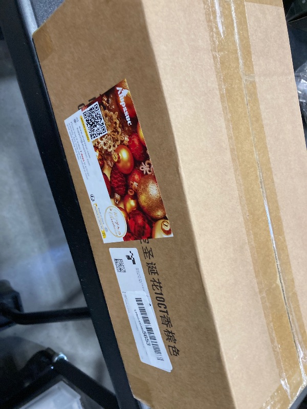 Photo 1 of Alupssuc 10 PCS Poinsettia Christmas Flowers Artificial, Large Size 9 Inch Glitter Poinsettia Flowers Artificial, Sparkling Christmas Decorations for Xmas Tree Party Wreath Fireplace, Champagne Gold