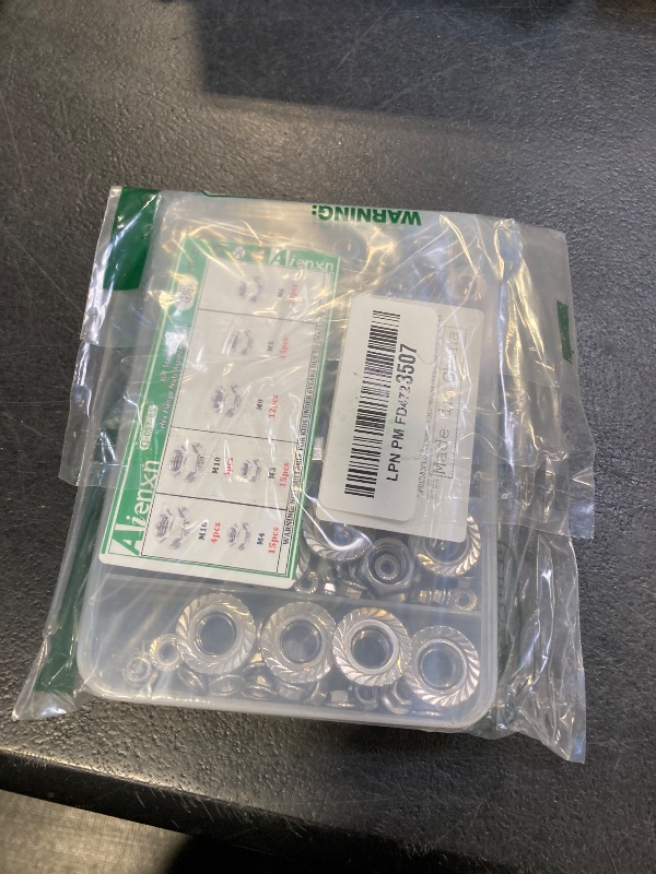 Photo 1 of Aienxn 85PCS 6 Metric Sizes 304 Stainless Steel Hex Flange Nuts Assortment Kit-M3 M4 M5 M6 M8 M10